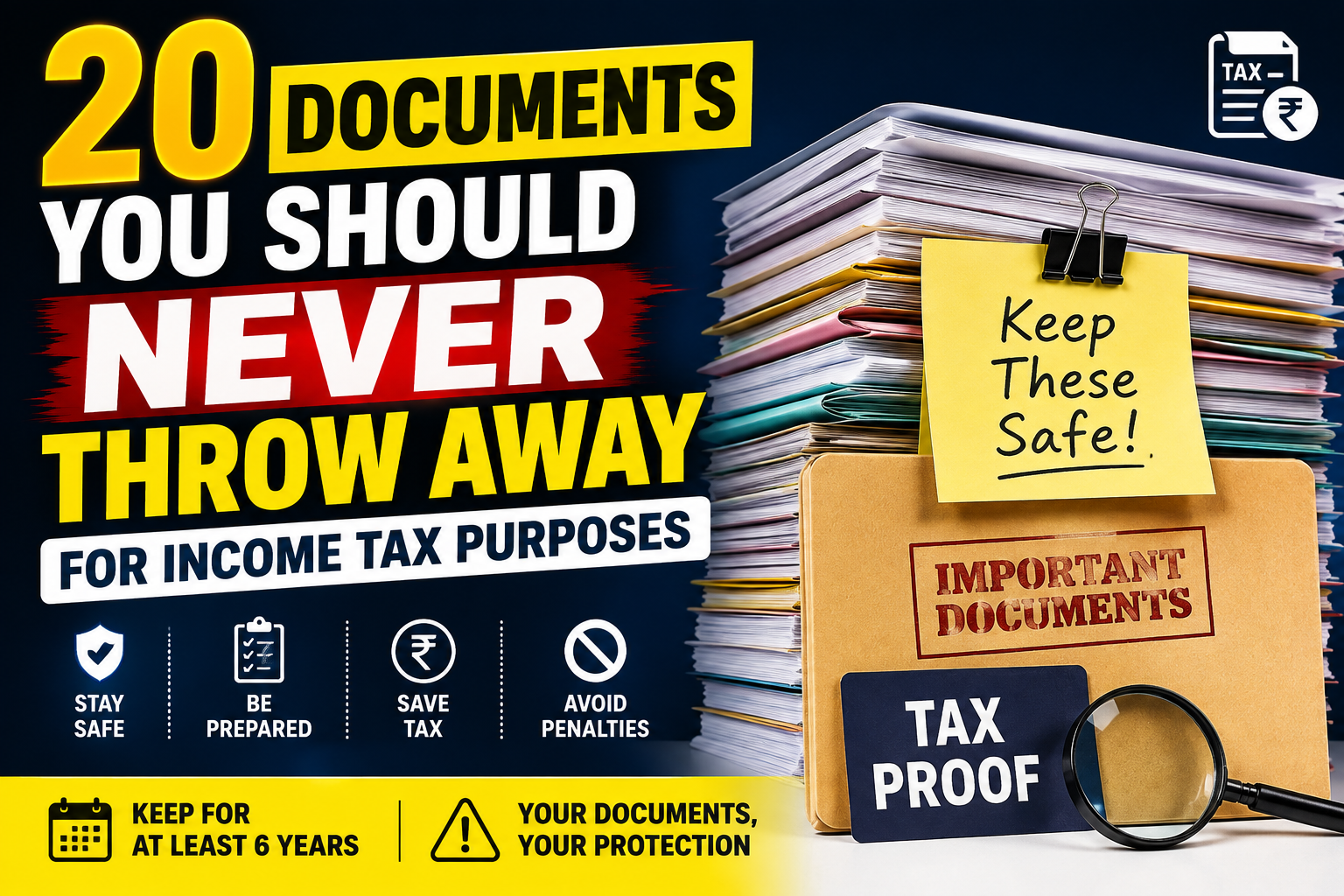 20 Documents You Should Never Throw Away For Income Tax Purposes